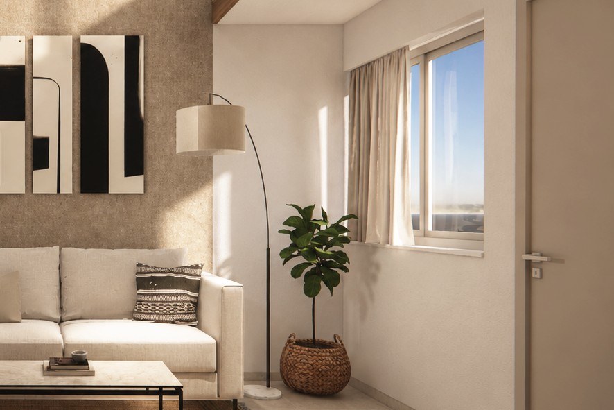 Dönüşüm kategorisindeki loft dairenin oturma alanı