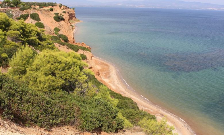 Halkidiki'de Toroneos Körfezi kıyısındaki koylardan biri